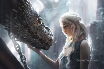 Fantaisie œuvres - Daenerys Targaryen et Dragon Le Trône de fer